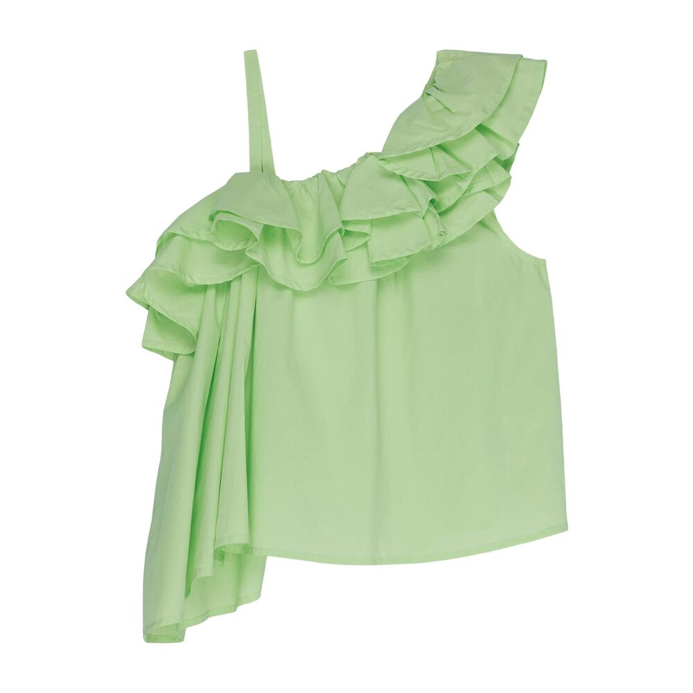 HABITUAL girl Girl's Asymmetrical Ruffle Top Light Green 12 Big Kid